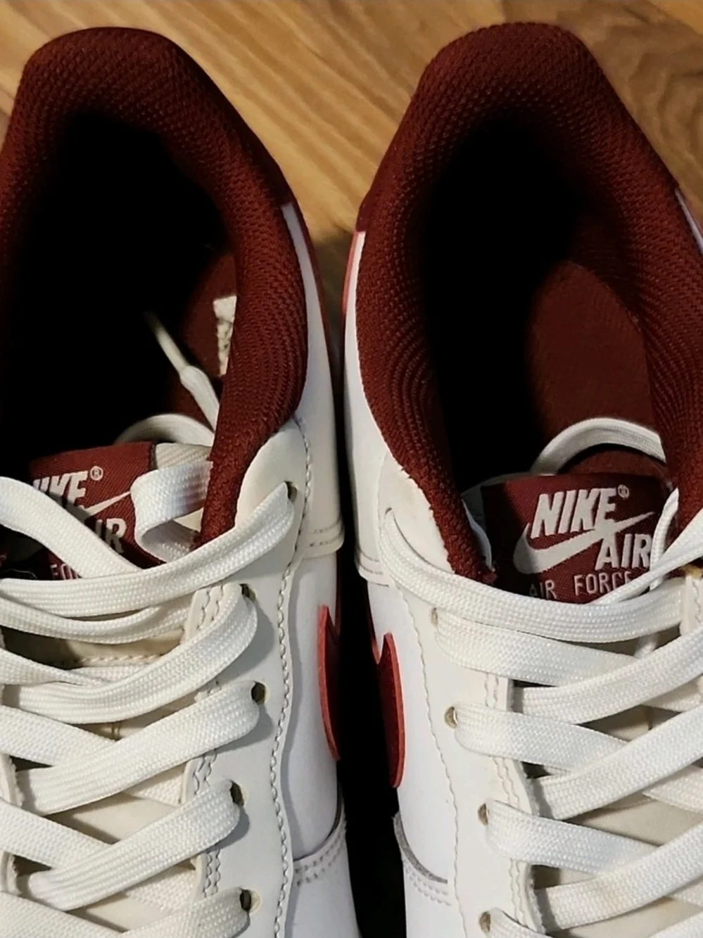 Size 7 Youth Nike Air Force 1 GS 'White Team Red'  No Box Used